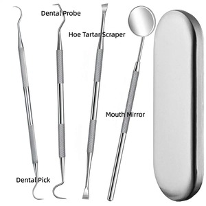 Outils dentaires : Miroir buccal, pince dentaire, sonde, hygiène buccale avec notre kit dentaire professionnel de qualité supérieure, surface lisse pour une utilisation facile. - Product Image 1