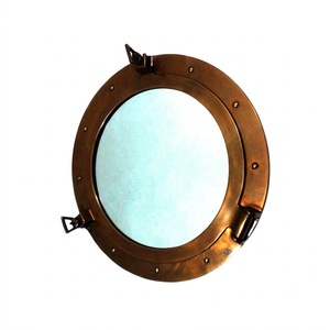 Decorative Metal Nautical Porthole Mirror <b>Clock</b> Ship Porthole Wall <b>Clock</b> Vintage Maritime Home Decor Gift for Living Room Office - Product Image 1