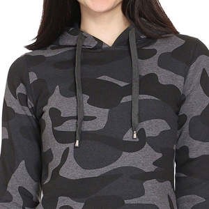 เสื้อฮู้ดครอปท็อปแฟชั่นล่าสุดสำหรับผู้หญิง ฤดูหนาว พิมพ์โลโก้ด้านหน้าได้ตามสั่ง สตรีทแวร์ แขนยาว ผลิตโดยโรงงาน OEM ขายส่ง - Product Image 5