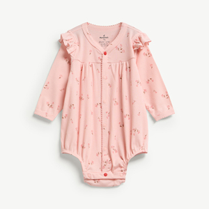 Body de Bebé de Manga Larga con Estampado Floral y Broches, en Lyocell y Spandex, para Recién Nacida, ODM Vietnam - Product Image 1