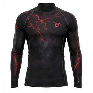 เสื้อแรชการ์ดแขนยาวผู้ชาย Dravelle Industry สีดำ-เขียวลายหกเหลี่ยม พิมพ์ลายยางนูน ระบายอากาศได้ดี น้ำหนัก 220 กรัม แห้งเร็ว - Product Image 1