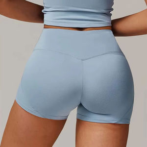 Shorts Deportivos para Mujer, 87% Poliéster, 13% Elastano, Cintura Elástica, Leggings de Yoga Sin Costuras con Bolsillo para Teléfono - Product Image 2