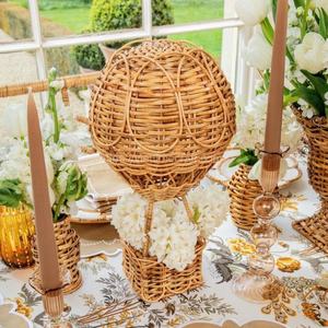 Globo de aire caliente de ratán rústico y romántico Vintage para decoración del hogar del banquete de boda artesanía de Vietnam al por mayor - Product Image 2