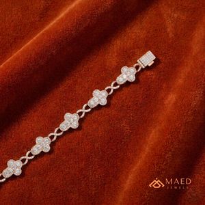 Pulsera de Cadena Fina con Moissanita en Oro Rosa, Joyería de Moda para Uso Diario, Regalo para Hombres y Mujeres, Estilo Los Ángeles - Product Image 2