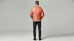 Men Warm Shearling Jacket Fur Collar Casual Winter Jacket Long Sleeve Zip Up Outerwear Custom Design - Product Image 3