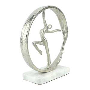 Sculpture de ballerine moderne en aluminium Jaffs Exports, figurine d'art circulaire faite à la main, décoration de table écologique pour salon - Product Image 2