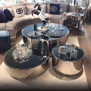 Commercio all'ingrosso tavolo di accento di lusso in acciaio inox tavolo da caffè <span class=keywords><strong>3</strong></span> centro tavolo per casa Hotel - Product Image 4