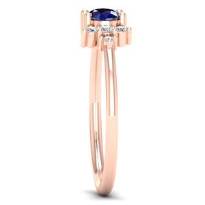 Anillo de Zafiro Azul de Corte Ovalado de 0.5 Quilates, Precio de Fábrica al por Mayor REYES, Plata de Ley 925, Moissanita, Joyería Fina de Compromiso - Product Image 3