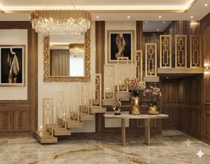 Rampe d'escalier en fer forgé de style chinois ; un produit résistant à la rouille, doté de motifs complexes et facile à assembler. - Product Image 4