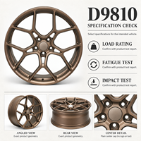 JTO D9810 Jantes forgées à 5 branches en Y, design mat bronze, 18-22 pouces, 5x112 5x120 5x114.3 pour BMW Audi Mercedes-Benz