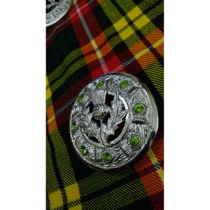 Broche de Kilt con Diseño de Trébol, Acabado Cromado, Piedra Verde Irlandesa, 3 Pulgadas, para Damas - Product Image 4