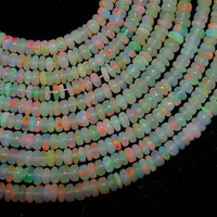 Perles d'opale naturelle en vrac, rondes, taille brillant, faites à la main, multi-feu, pour la fabrication de bijoux, bracelets et colliers
