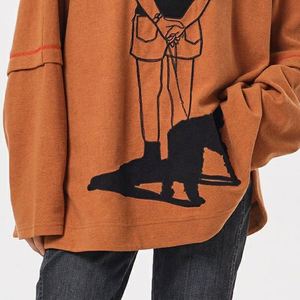 Women's Oversized Double Sleeves T Shirt Premium Cotton Round <b>Neck</b> Long Sleeve Streetwear Fashion Casual Clothing Top - Product Image 5