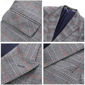 Vintage Men <b>Suits</b> 3 Pieces Plaid Wool <b>Suit</b> Men's Single Breasted Groom Wedding Dress Formal Men's British Business <b>Suit</b> - Product Image 6