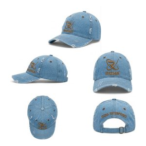 Casquette de baseball sportive à visière incurvée, protection solaire extérieure, broderie bicolore, casquette de papa personnalisée à 6 panneaux, casquette de baseball effet vieilli - Product Image 3