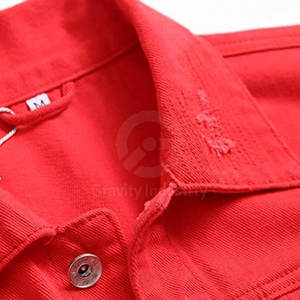 Veste en jean pour homme, style tendance, 100% coton, respirante, écologique, veste d'hiver avec logo sur le devant, personnalisable, haute qualité - Product Image 3