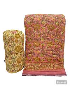 Edredones de Algodón Acolchados de Doble Cara con Estampado Floral, Peso Medio, Transpirables, para Decoración del Hogar - Product Image 1