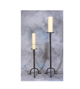 Portavelas de hierro con acabado rústico de primera calidad para cenas románticas con velas o centros de mesa de boda vintage - Product Image 1