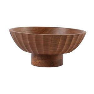 Grand saladier incliné en bois d'acacia, finition naturelle, élégant et moderne, pour la cuisine et la table à manger - Product Image 1