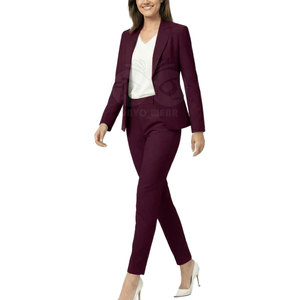 Women Formal Business Suit <b>Set</b> Long Sleeve <b>Blazer</b> Matching Trousers Office Workwear Custom Wholesale - Product Image 2