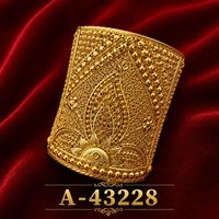 Brazalete de Aleación A-43226 con Baño de Oro de 10K y Patrón Geométrico para Mujer, Joyería de Boda, Estilo Moderno