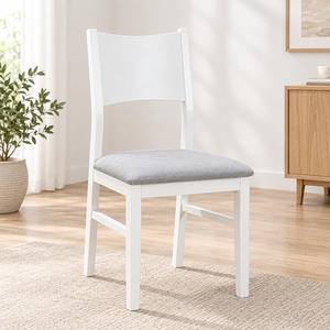 Chaise de salle à manger en pin blanc nordique avec assise rembourrée, mobilier moderne pour la maison et les restaurants, bon prix usine - Product Image 1