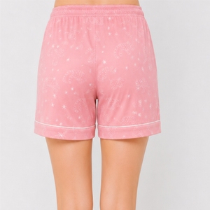 Ensemble de pyjama pour femmes, manches longues, imprimé, 2 pièces, vêtements de nuit en coton, style décontracté d'été, ensemble de shorts à boutons sur le devant - Product Image 4