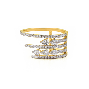 Bague de mariage luxueuse et magnifique en or jaune véritable 14 carats avec diamant véritable, bijoux de fiançailles pour femme, prix de gros - Product Image 1