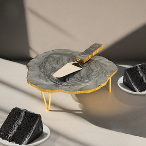 Modern Trending Design Resin Cake Stand Artizon Studio Customized Color High-quality Unique Designer Epoxy Plate Top Handmade - Product Image 6