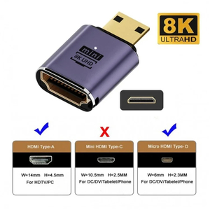 Adaptateur Mini USB 3.1 8K UHD 48 Gbit/s en alliage d'aluminium Plug & Play pour ordinateur portable, moniteur, projecteur – En stock - Product Image 4