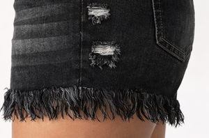 Pantalones cortos de mezclilla rasgados para mujer a la moda – Pantalones cortos de verano con cintura elástica alta y flecos con borlas - Product Image 6