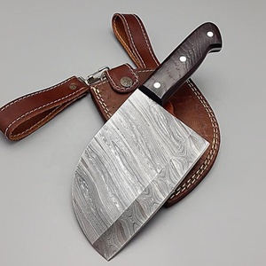 Custom Hand Forged Damascus Mezzaluna <b>Chopper</b> Knife Curved Herb <b>Vegetable</b> Meat Chopping Knife Wooden Handle OEM ODM Wholesale - Product Image 5