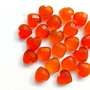 Piedra Preciosa Natural de Cornalina en Forma de Corazón Facetada de 10 mm, Colgante de Corazón Tallado a Mano, Piedra Suelta al por Mayor para Fabricación de Joyería - Product Image 2