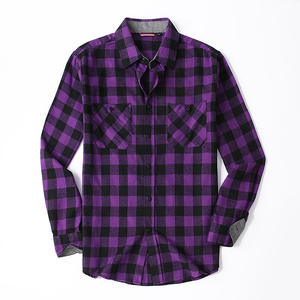 Camisa a cuadros de mezcla de algodón duradera con camisas de franela a la moda para hombre, camisa a cuadros de algodón de manga larga suave y estilo casual. - Product Image 2