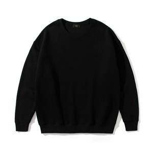 เสื้อสเวตเชิ้ตคอกลมถักสีดำสำหรับผู้ชาย แขนยาว ทรงปกติ สีพื้น ใส่ได้ในฤดูใบไม้ร่วง - Product Image 2