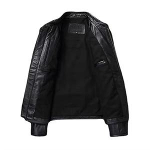 Top Selling <b>Men's</b> High Street Solid Stylish Stand Collar Leather <b>Jacket</b> with Zipper Closure and Front Logo in Multiple Colors - Product Image 5