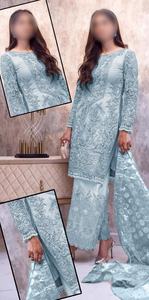 2022 vente chaude indienne/pakistanaise dernière collection 3 pièces Salwar Kameez fête porter robe en soie - Product Image 5