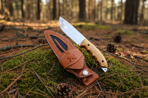 Cuchillo de Caza Vikingo de Hoja Fija Hecho a Mano, Mango de Palisandro, Hoja D2 Pulida de Espiga Completa, 14 Pulgadas, Premium - Product Image 3