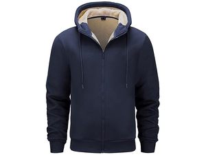 <b>Blanket</b> Leather Patch Collar Cotton High Quality Winter Mens Pull Over Hoodie Solid Fleece - Product Image 1
