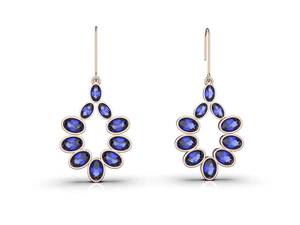 Boucles d'oreilles en Tanzanite, argent sterling 925, plaqué or 14 carats, bijoux fins de luxe, cadeau élégant pour femmes - Product Image 2