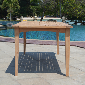 Mesa de Comedor Moderna para Exteriores, Estructura de Madera de Teca Sólida, Color Natural, Muebles de Estilo Jardín para Villas, Playas y Casas de Campo - Product Image 5