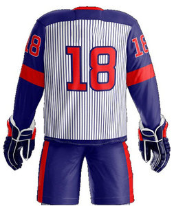 Nouveaux ensembles d'uniformes de hockey sur glace avec design personnalisé, nom d'équipe, 100% polyester, service OEM, anti-UV et séchage rapide - Product Image 5