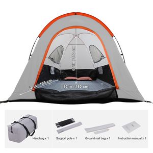 Tenda da campeggio impermeabile a doppio strato per cassone di pick-up da 5.5FT/6FT con strato antipioggia e borsa per il trasporto - Capacità 2 persone - Product Image 4