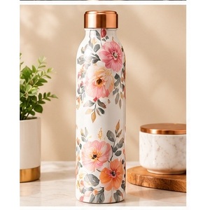 Bouteille d'eau en cuivre pur avec design galaxie cosmique, style bohème, portable pour les voyages - Product Image 2