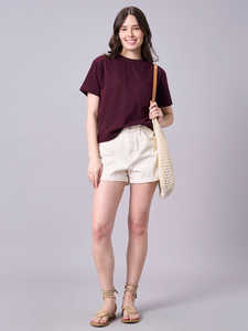 T-shirt oversize délavé à l'acide pour femme |   Streetwear rétro effet délavé |   T-shirt ample à épaules tombantes effet usé. - Product Image 5