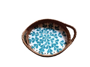 ถาดหวายทรงกลมฝังมุก - Product Image 5
