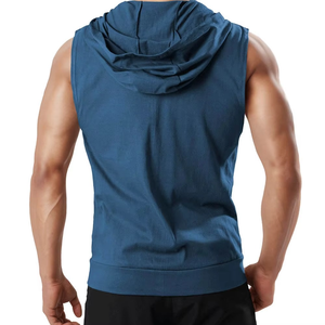 Men's <b>Sleeveless</b> <b>Hoodie</b> Tank Top Training Shirt Gym Fitness Workout Apparel Breathable Sportswear Manufacturer - Product Image 2