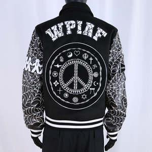 Chaquetas Varsity para Hombre con Cuello Byron y Botones a Presión, Chaqueta Varsity Personalizada con Logotipo, Parches Bordados en Chenilla, Chaqueta de Lana para Invierno - Product Image 2