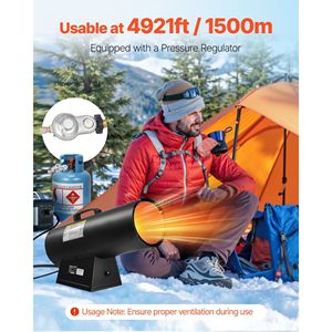 Riscaldatore a Propano Portatile da 125000 BTU con Impostazioni di Temperatura Continue e Protezione di Sicurezza per Garage/Officina - Product Image 4