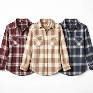 Chemises en flanelle à carreaux personnalisées OEM en gros pour femmes - Commande en gros directement auprès du fabricant - Product Image 5